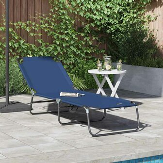 Vouwbaar Ligbed Draagbaar Blauw 600D Oxford Stof 1