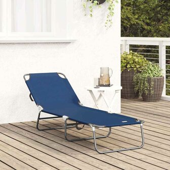 Vouwbaar Ligbed Draagbaar Blauw 600D Oxford Stof 2