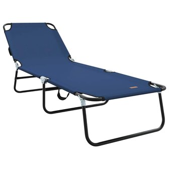 Vouwbare Ligbed 2 stuks Draagbaar Blauw 600D Oxford Stof 3