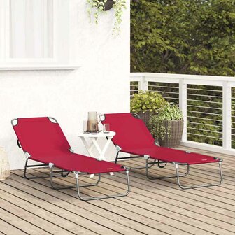 Opvouwbare Ligbedden 2 stuks Draagbaar Rood 600D Oxford Stof 2
