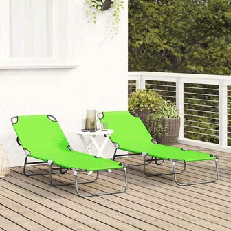 Opvouwbare Ligbedden 2 stuks Draagbaar Groen 600D Oxford Stof 2