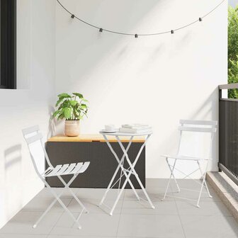 Tuinstoelen 2 st inklapbaar staal wit 1