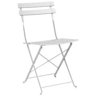 Tuinstoelen 2 st inklapbaar staal wit 3