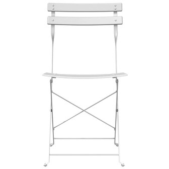 Tuinstoelen 2 st inklapbaar staal wit 4