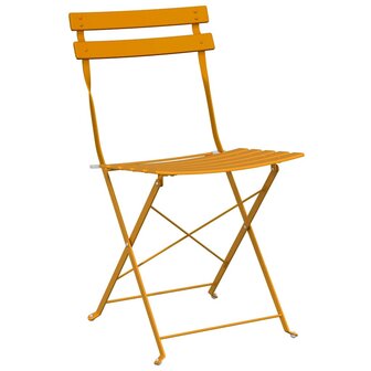 Tuinstoelen 2 st inklapbaar staal mosterdgeel 3
