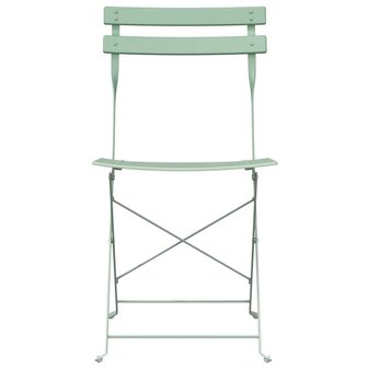 Tuinstoelen 2 st inklapbaar staal lichtmint 4