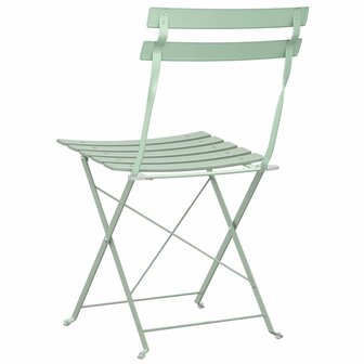 Tuinstoelen 2 st inklapbaar staal lichtmint 6