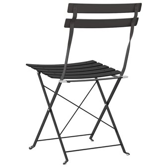 Tuinstoelen 2 st inklapbaar staal antraciet 6