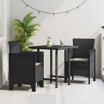 Tuinstoelen 2 st met kussens poly rattan antraciet 1