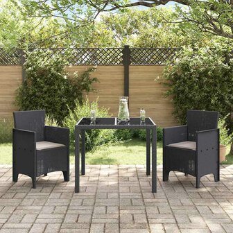 Tuinstoelen 2 st met kussens poly rattan antraciet 2