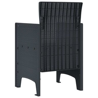 Tuinstoelen 2 st met kussens poly rattan antraciet 4