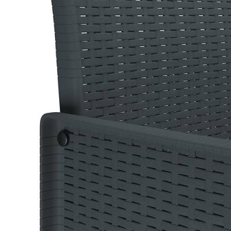 Tuinstoelen 2 st met kussens poly rattan antraciet 8