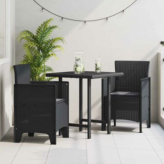 Tuinstoelen 2 st met kussens poly rattan antraciet 1