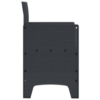 Tuinstoelen 2 st met kussens poly rattan antraciet 6