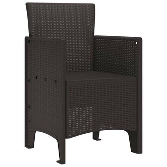 Tuinstoelen 2 stuks Bruin Poly Rattan 3
