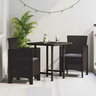 Tuinstoelen 2 st met kussens poly rattan bruin 1