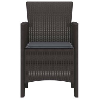 Tuinstoelen 2 st met kussens poly rattan bruin 4