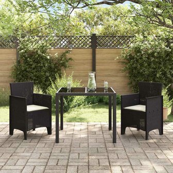 Tuinstoelen 2 st met kussens poly rattan bruin 2
