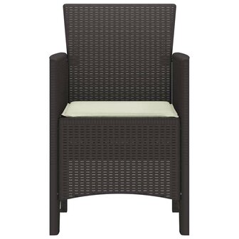 Tuinstoelen 2 st met kussens poly rattan bruin 5
