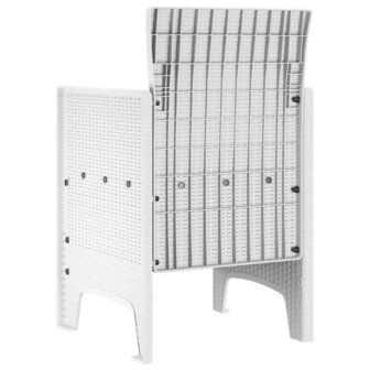 Tuinstoelen 2 st met kussens poly rattan wit 4