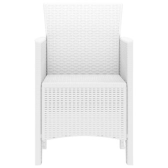 Tuinstoelen 2 st met kussens poly rattan wit 5