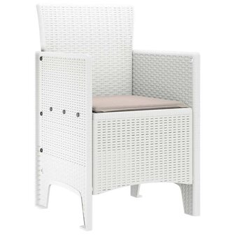 Tuinstoelen 2 st met kussens poly rattan wit 3