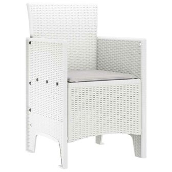 Tuinstoelen 2 st met kussens poly rattan wit 3