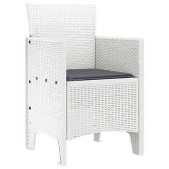 Tuinstoelen 2 st met kussens poly rattan wit 3