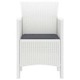 Tuinstoelen 2 st met kussens poly rattan wit 5