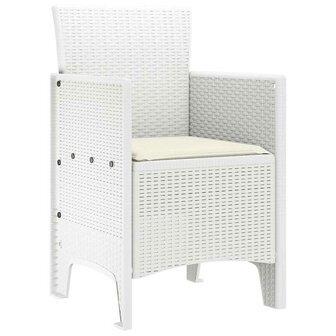 Tuinstoelen 2 st met kussens poly rattan wit 3