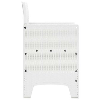 Tuinstoelen 2 st met kussens poly rattan wit 5
