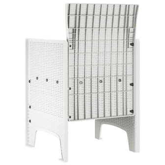 Tuinstoelen 2 st met kussens poly rattan wit 6