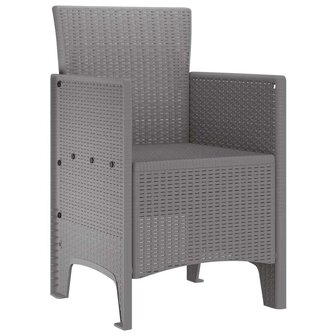 Tuinstoelen 2 st met kussens poly rattan lichtgrijs 3