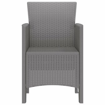 Tuinstoelen 2 st met kussens poly rattan lichtgrijs 5