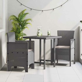 Tuinstoelen 2 st met kussens poly rattan lichtgrijs 1
