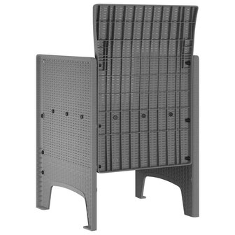 Tuinstoelen 2 st met kussens poly rattan lichtgrijs 4