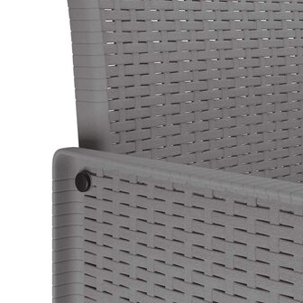 Tuinstoelen 2 st met kussens poly rattan lichtgrijs 8