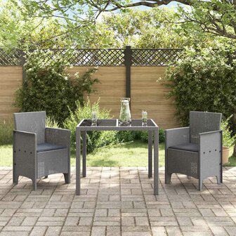 Tuinstoelen 2 st met kussens poly rattan lichtgrijs 2