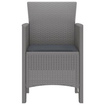Tuinstoelen 2 st met kussens poly rattan lichtgrijs 5
