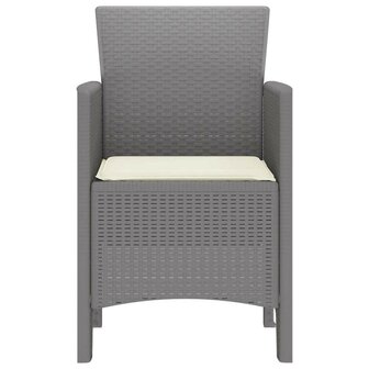 Tuinstoelen 2 st met kussens poly rattan lichtgrijs 5