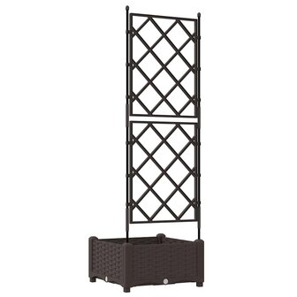 Plantenbak met latwerk 40x40x125,5 cm bruin 6