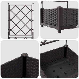 Plantenbak met latwerk 40x40x125,5 cm bruin 7