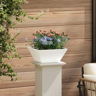 Tuin Plantenbak Wit 35x35x15 cm Staal 3