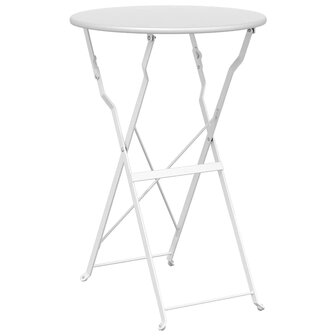 3-delige Bistroset inklapbaar staal wit 5