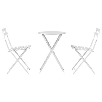 3-delige Bistroset inklapbaar staal wit 6