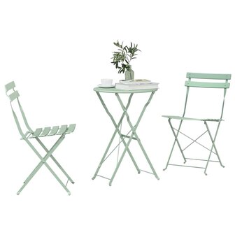 3-delige Bistroset inklapbaar staal lichtmint 2