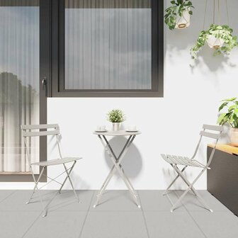 3-delige Bistroset inklapbaar staal beige 3