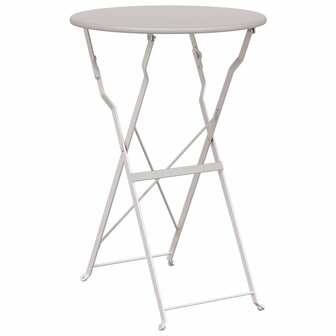 3-delige Bistroset inklapbaar staal beige 5