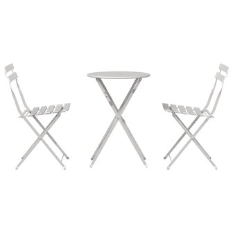 3-delige Bistroset inklapbaar staal beige 6
