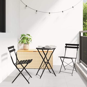 3-delige Bistroset inklapbaar staal antraciet 1